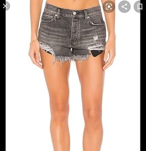 Free people black good vibrations shorts- 27